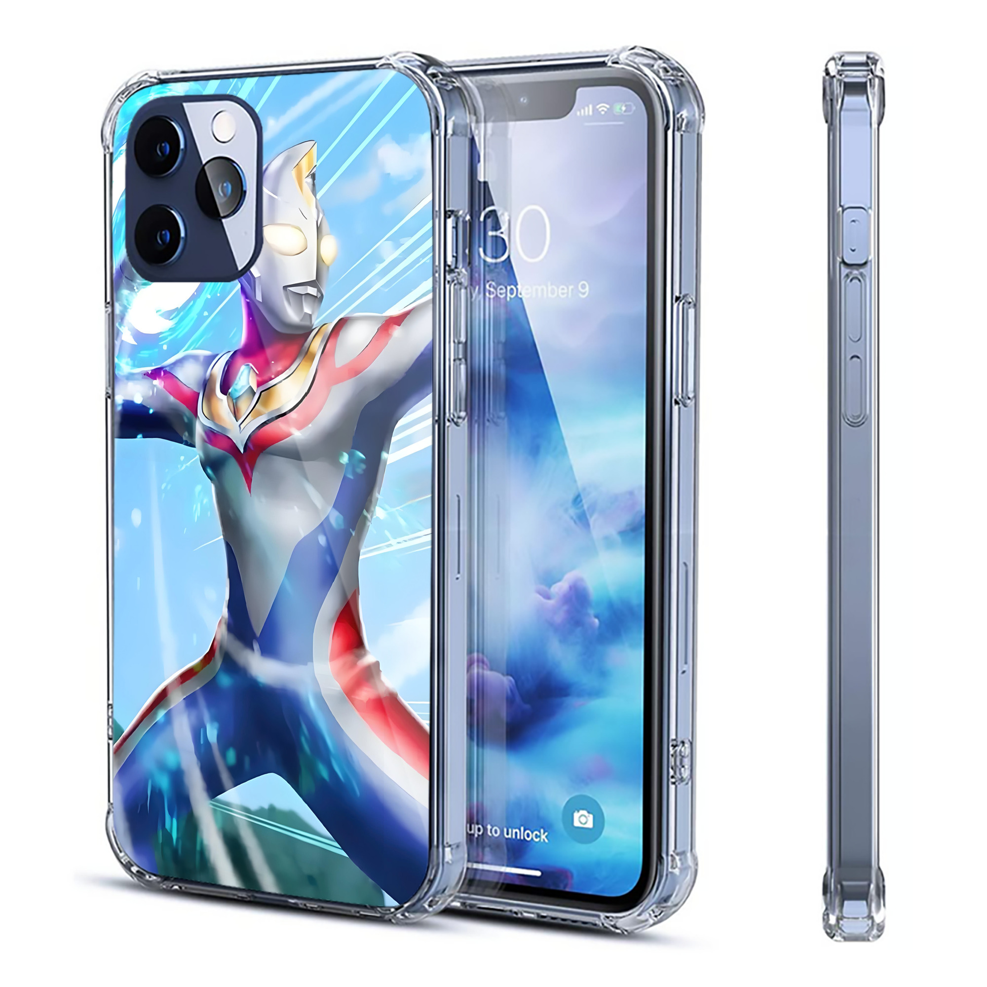 （画像用） ウルトラマン Ultraman 【iPhone 12シリーズ対応】透明スマホケース（クリアソフトケース）